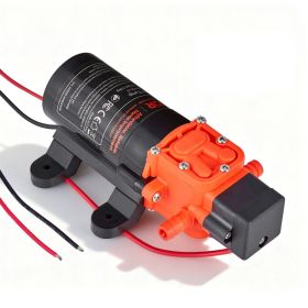 Water Pressure Pump, 12V DC 1.2 GPM (4.5 L/min), 2-Chamber Self-Priming Diaphragm Water Pump with 2 Hose Clamps, 80 PSI Max Pressure, Quiet Opera