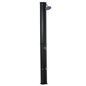 Outdoor Solar Heated Shower 9.2 Gallon with Rotating Head Black for Pool Patio